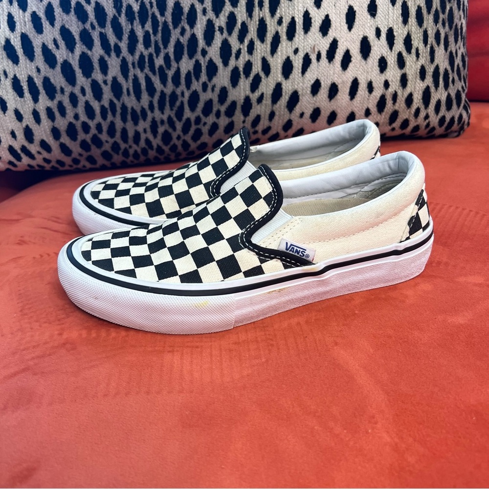 Vans Black and White Checkered Slip-On Sneakers